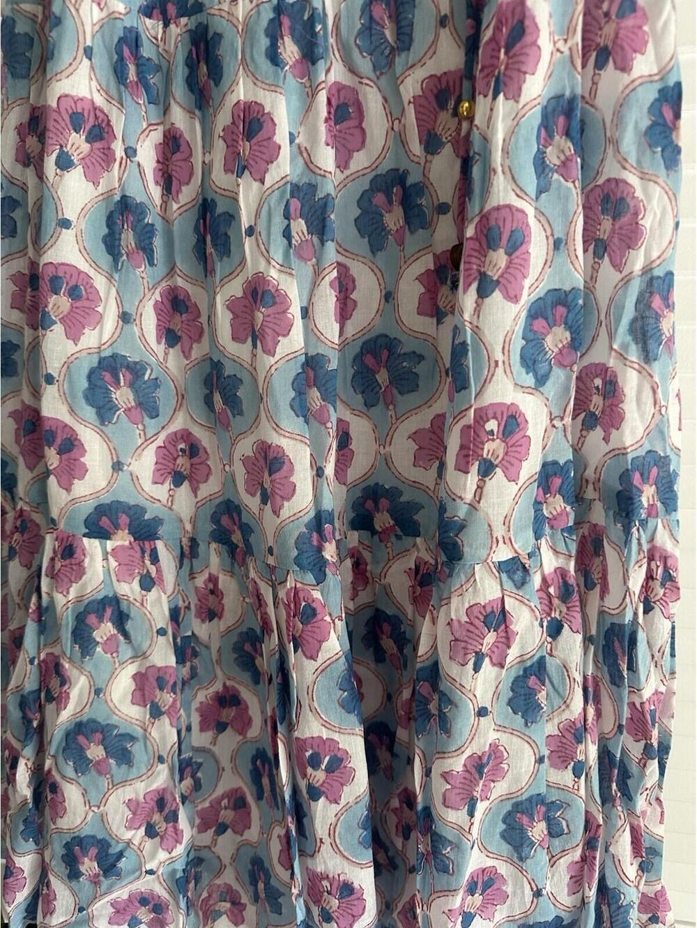 Oliphant NWT Women's Medium Iris Blue Tiered Mini Dress - Picture 3 of 9